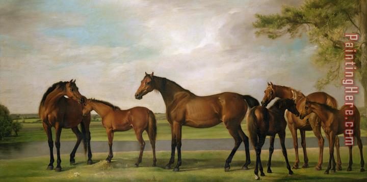 George Stubbs Mares And Foals Disturbed By An Approaching Storm